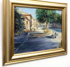 Provence Street Scene Vintage Oil Painting Framed