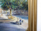 Provence Street Scene Vintage Oil Painting Framed