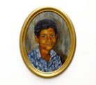 Young Boy Portrait Oil Painting Signed Framed