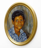 Young Boy Portrait Oil Painting Signed Framed