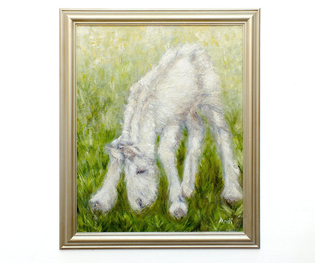 Horse Painting Equestrian Decor Original Oil Painting Foal Grazing