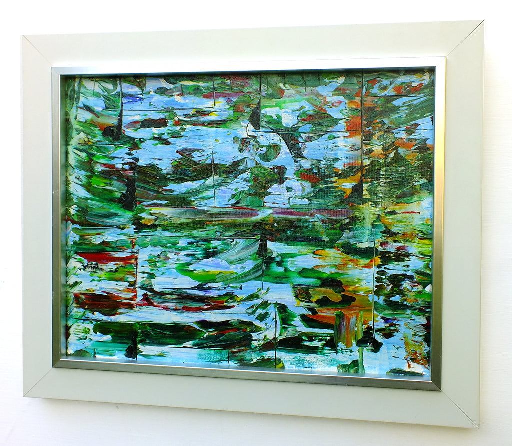 Original Abstract Painting Tropical Decor Framed Original Art