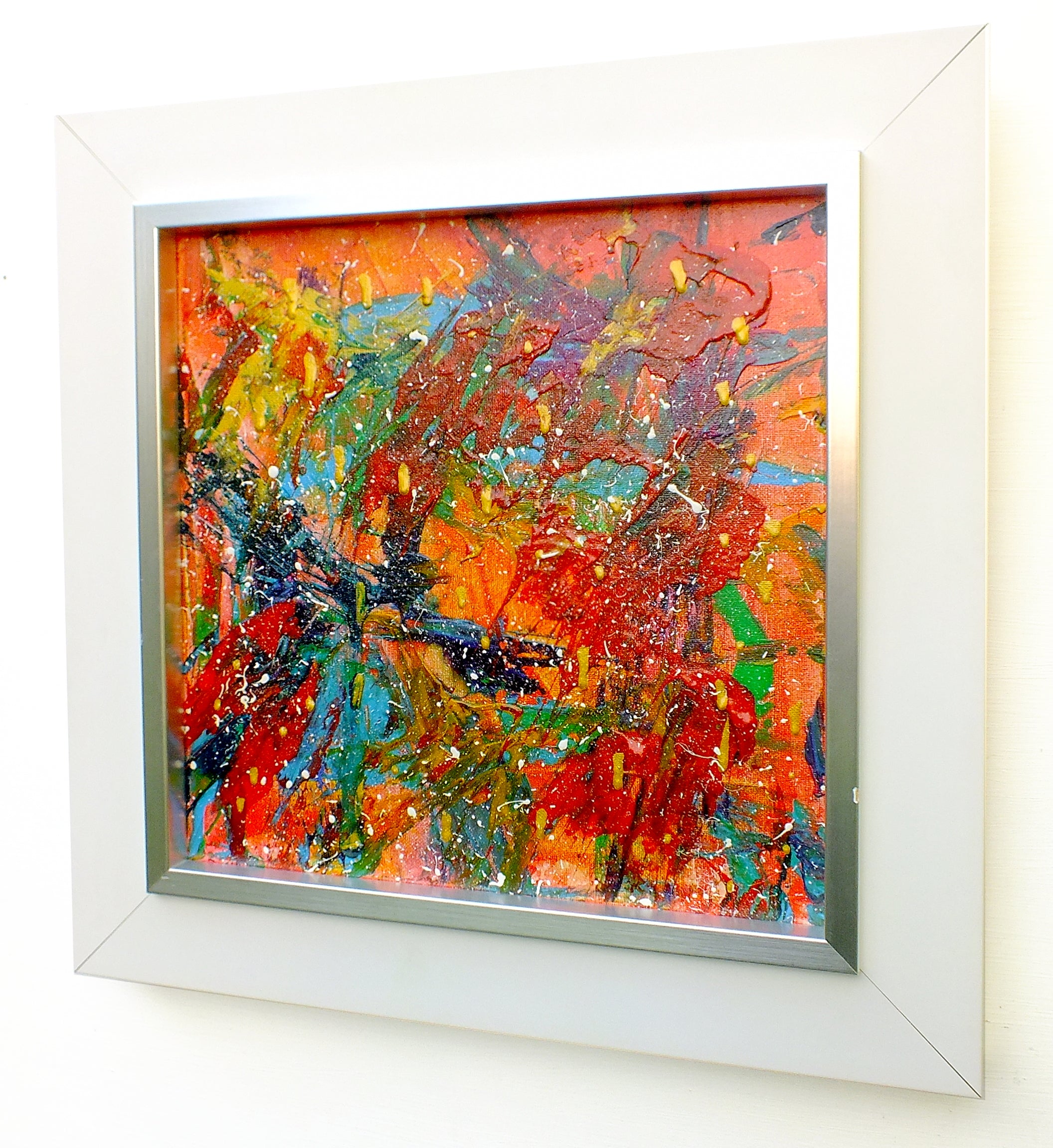 Framed Abstract Painting Original Acrylic Wall Art Canvas