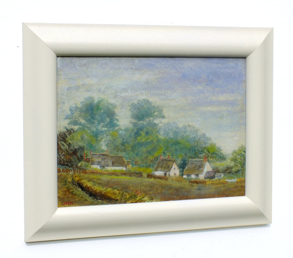 English Country Landscape Vintage Oil Painting Signed Framed Painting