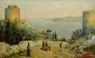 Moroccan Original Oil painting Landscape Vintage Seascape Coastal Art