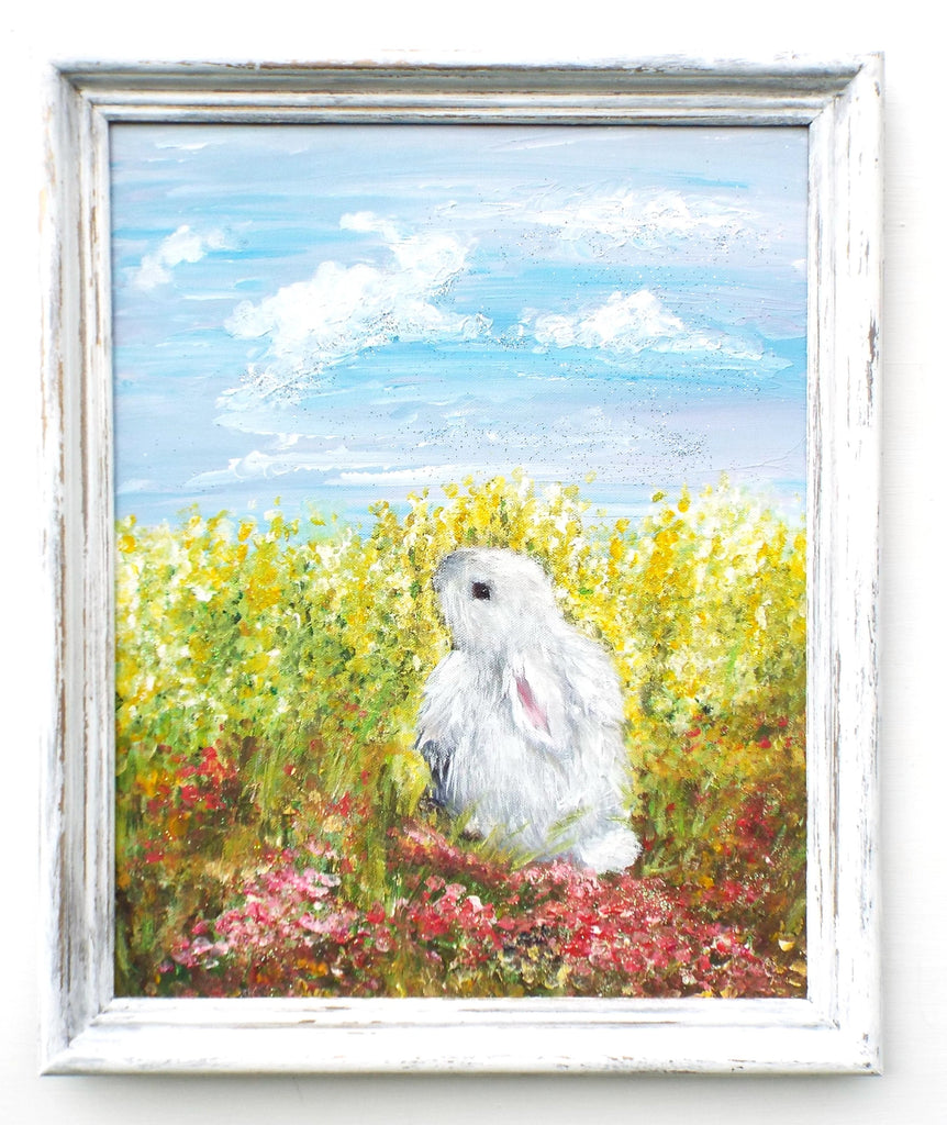 Cute Rabbit Original Framed Painting by Andi Lucas