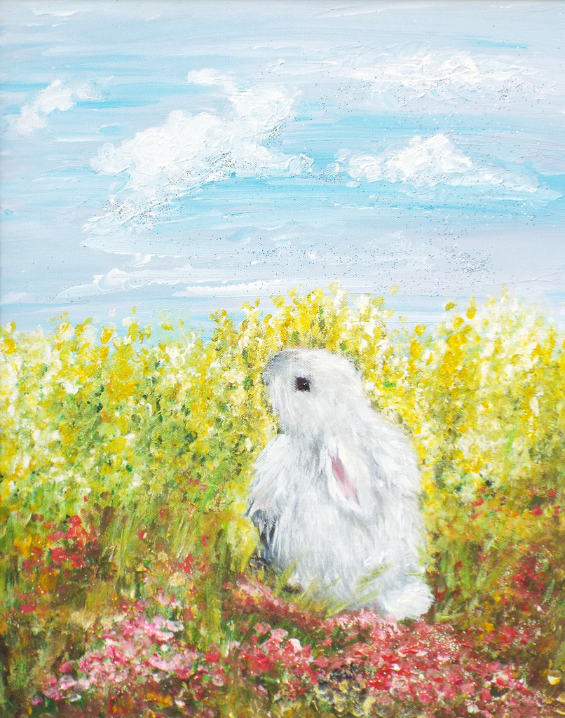 Cute Rabbit Original Framed Painting by Andi Lucas