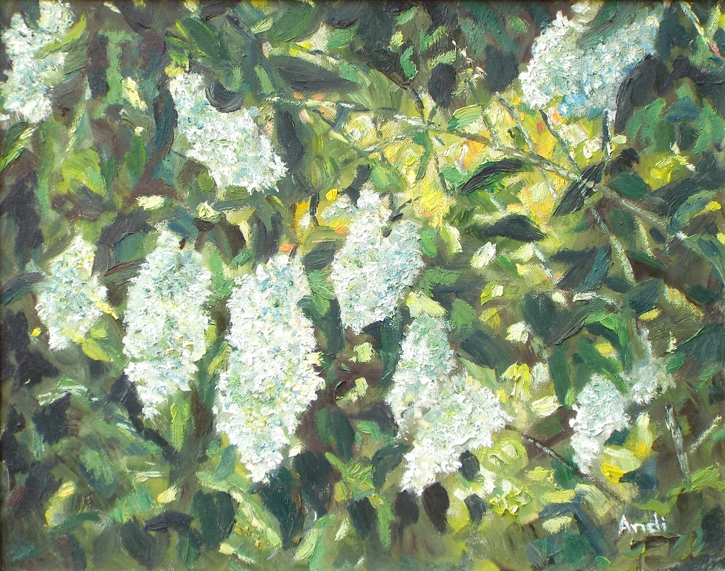 White Lilacs Framed Oil Painting Andi Lucas
