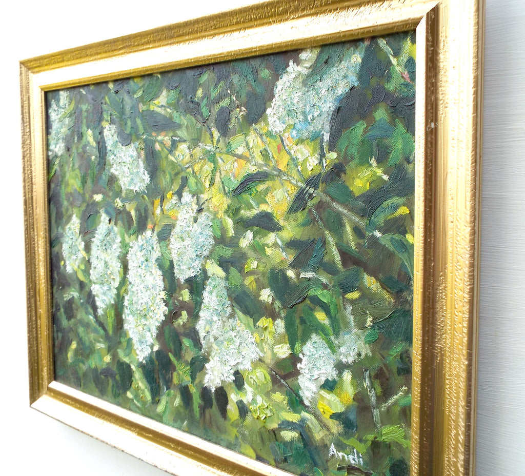 White Lilacs Framed Oil Painting Andi Lucas