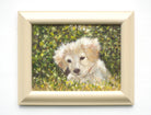 Yellow Labrador Puppy Original Framed Dog Painting by Andi Lucas