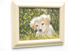 Yellow Labrador Puppy Original Framed Dog Painting by Andi Lucas