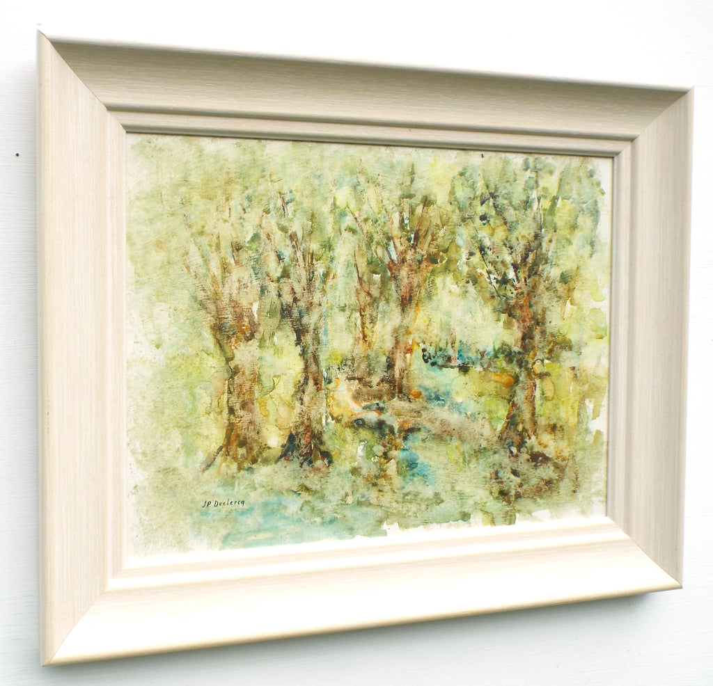 Forest Landscape Acrylic Painting Signed Framed Original Wall Art