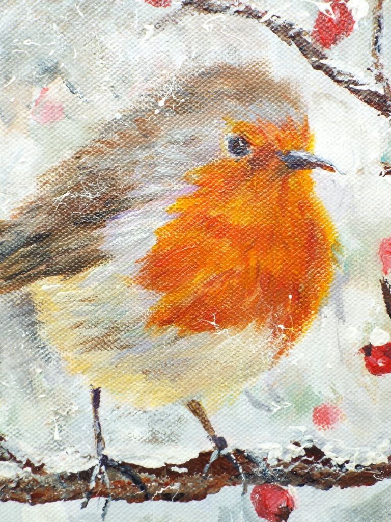 Robin Original Framed Bird Painting by Andi Lucas