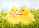 Yellow Ducklings Original Framed Bird Oil Painting by Andi Lucas