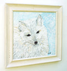 Arctic Fox Original Framed Wildlife Painting by Andi Lucas