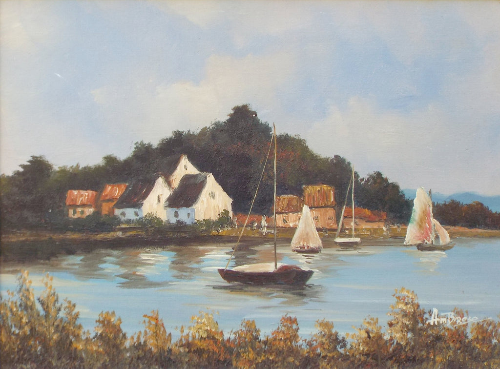 Sailing Boats Oil Painting Coastal Wall Art Cornish Beach House