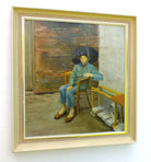 Chinese Lady Portrait A Quiet Smoke Oil Painting Signed Framed