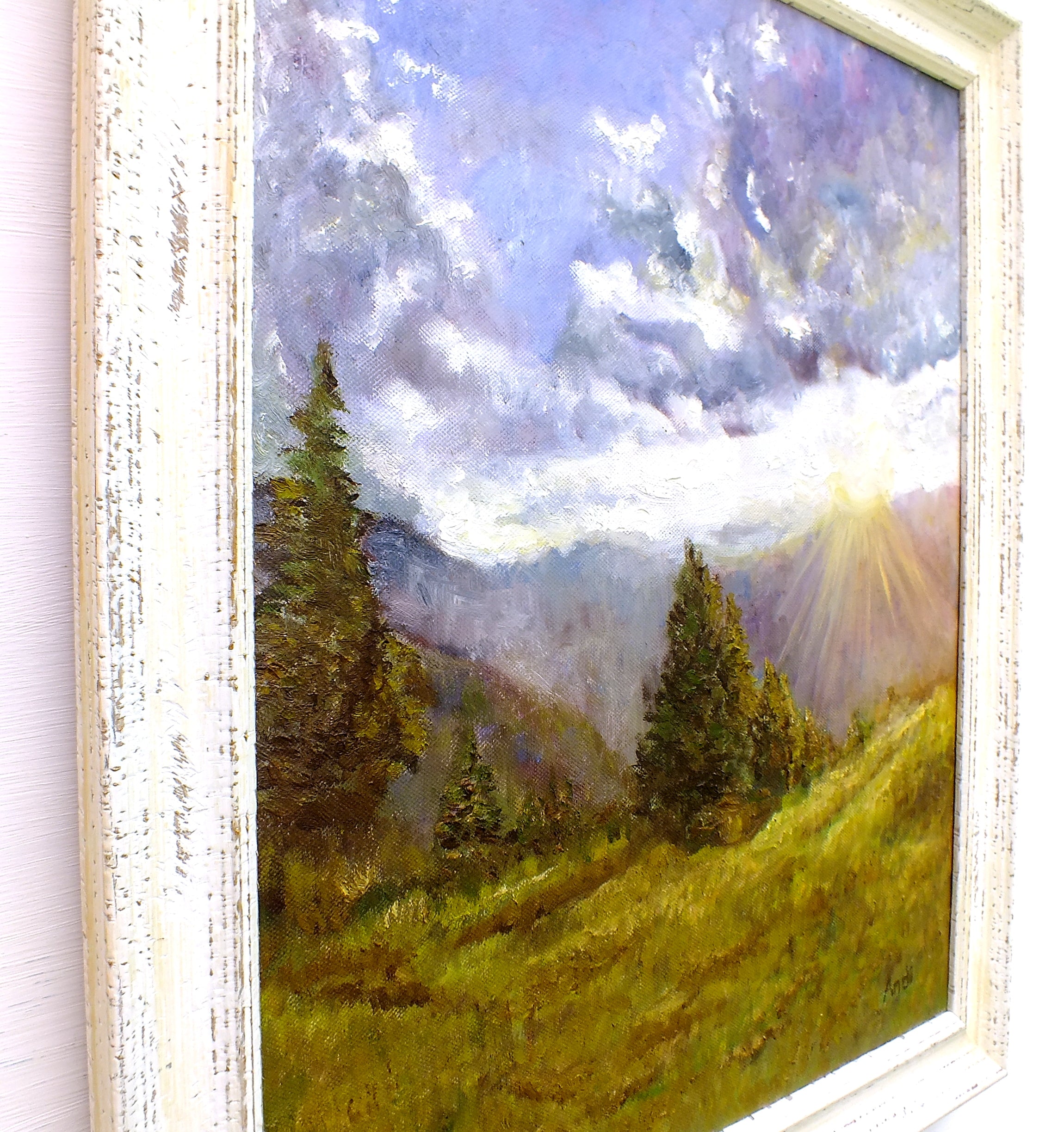 Tyrolean Sunrise Austrian Landscape Oil Painting by Andi Lucas