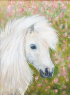 White Horse Portrait Painting Original Oil Painting Signed Framed Wildlife Art by Andi Lucas