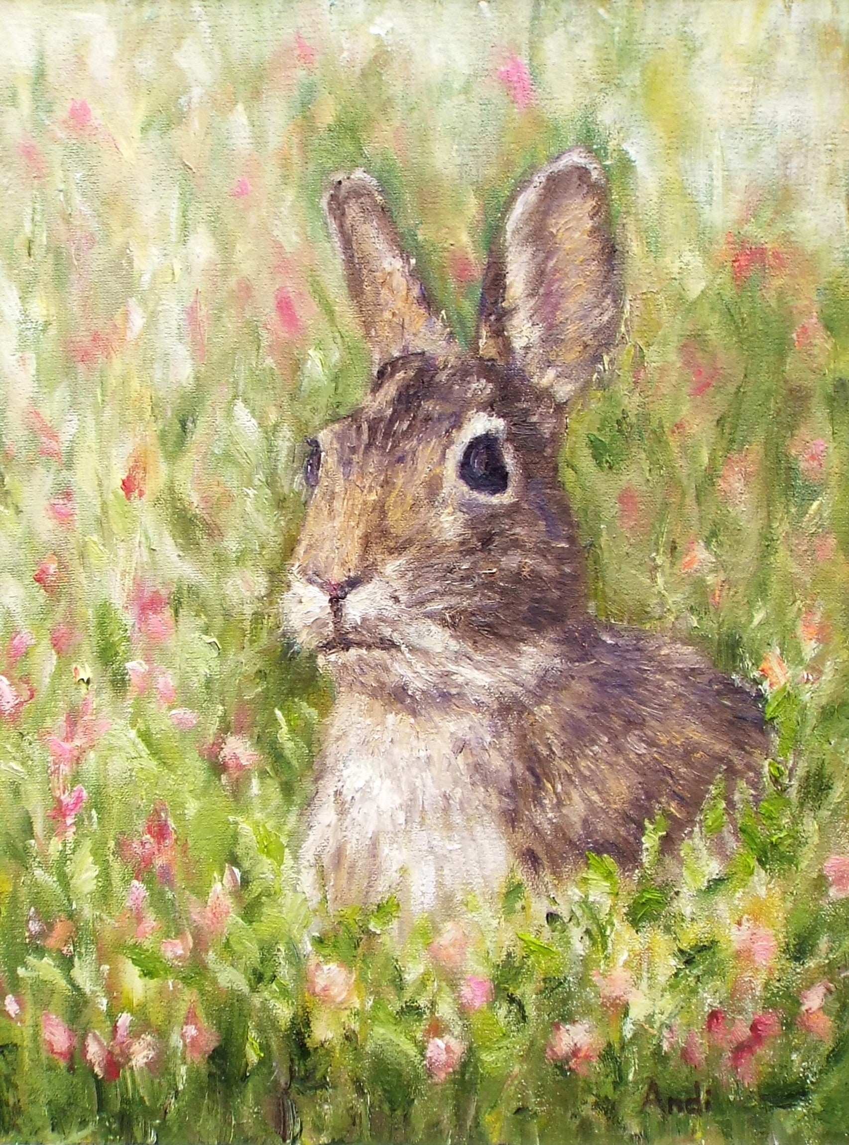 Hare Original Framed Wildlife Painting by Andi Lucas