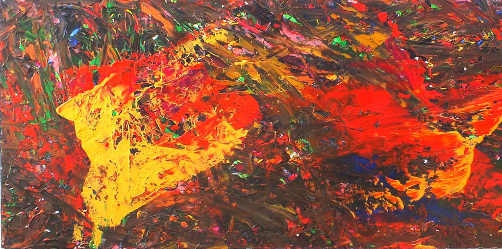 Original Painting James Lucas, Red Thunder Abstract