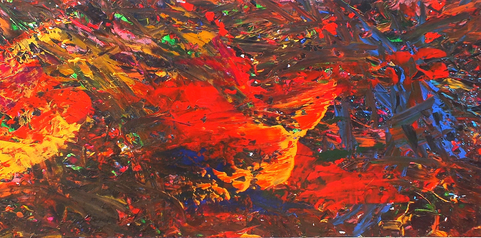 Original Painting James Lucas, Red Thunder Abstract