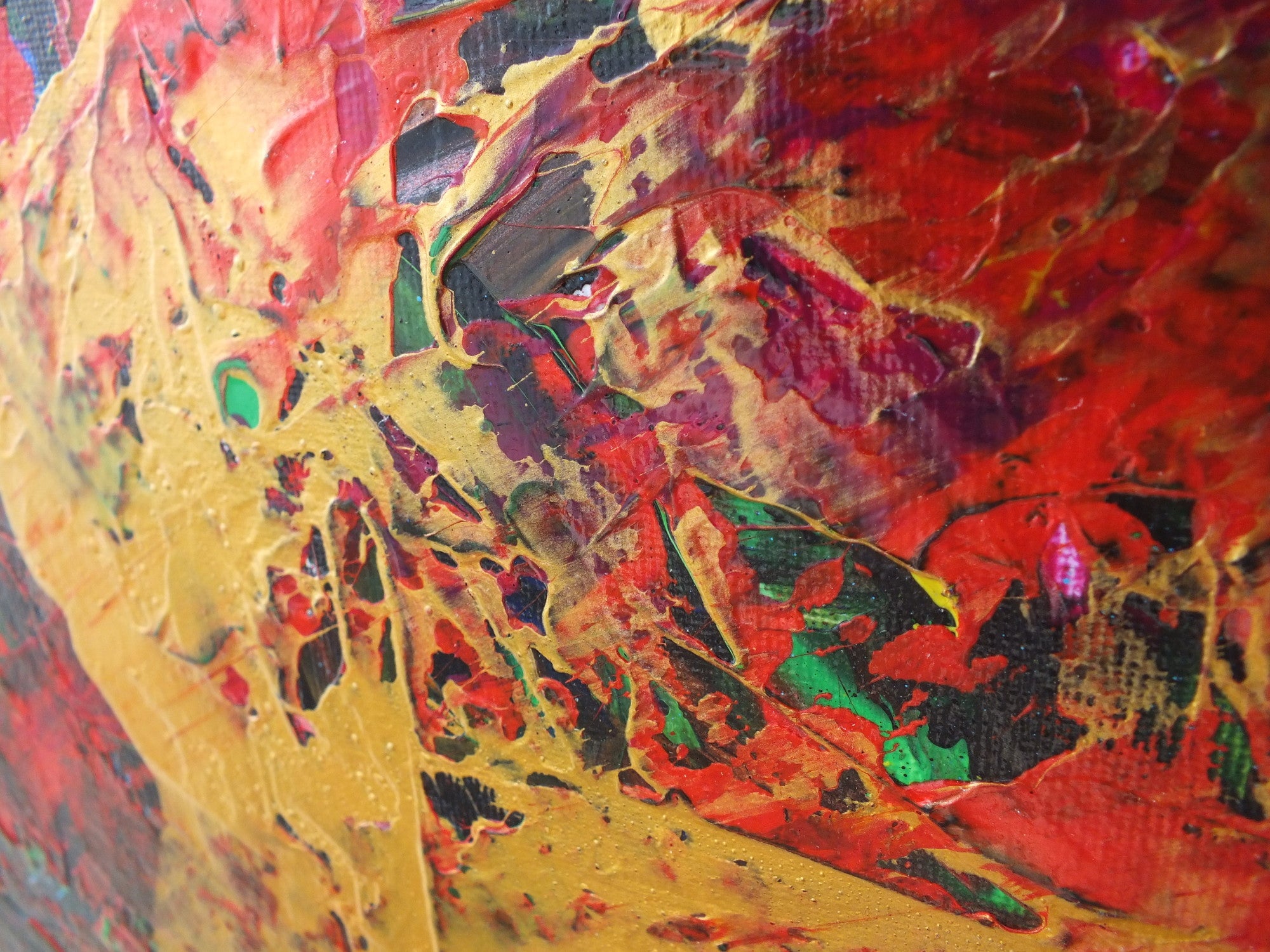 Original Painting James Lucas, Red Thunder Abstract