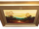 Gold Sunrise English Landscape Oil PaintingFramed Original Victorian