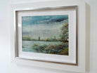 Dutch Windmill Coastal Landscape Vintage Framed Seascape Painting