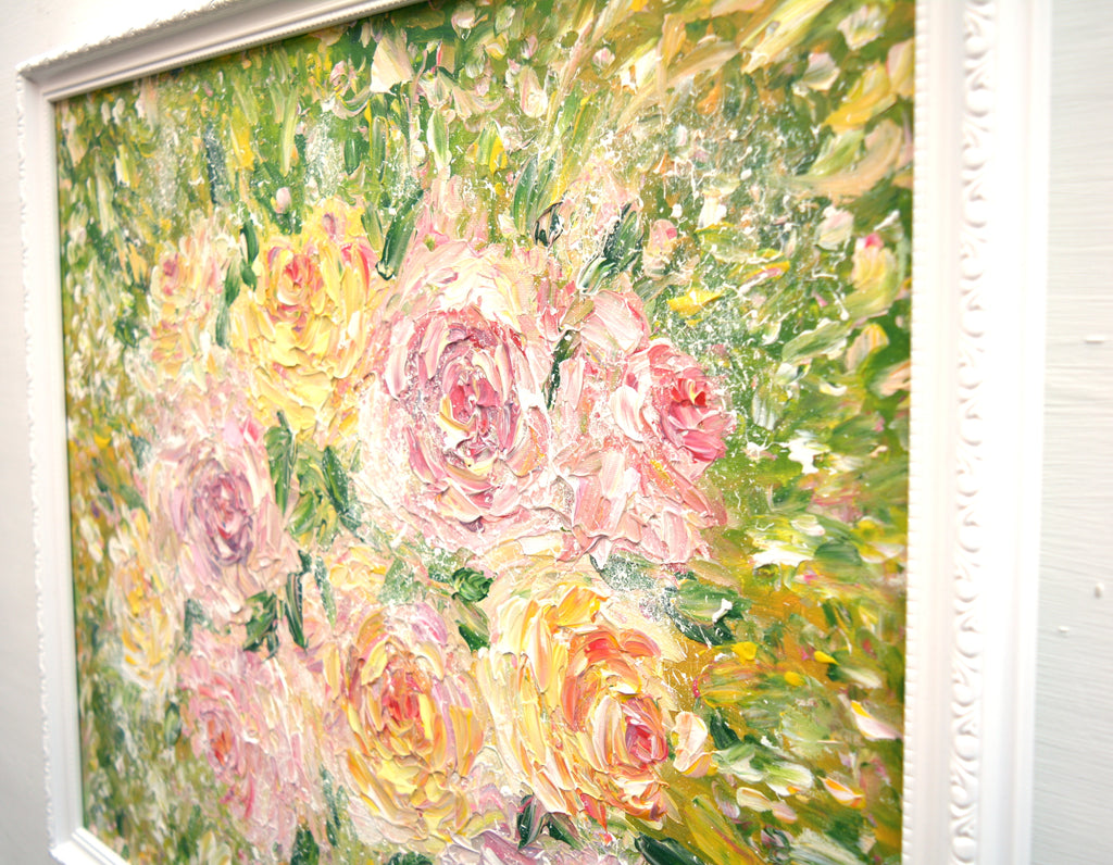 Roses Still Life Floral Painting Framed Original Flowers