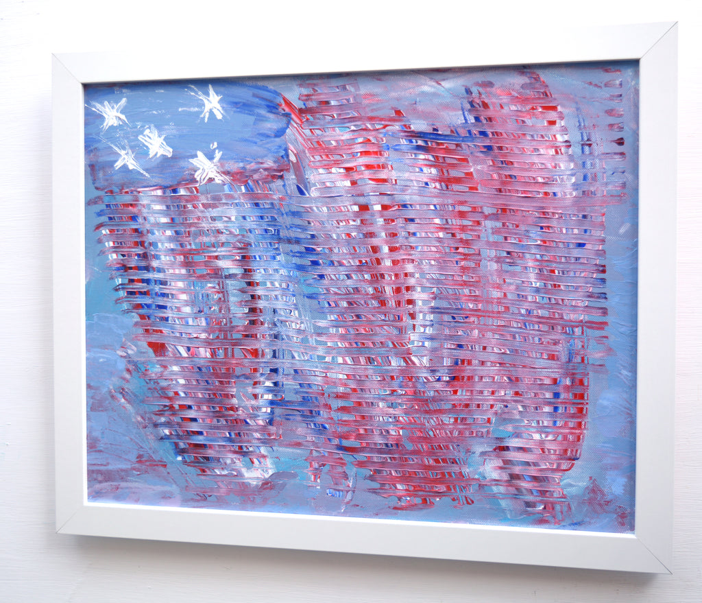 Stars and Stripes Abstract Framed Painting