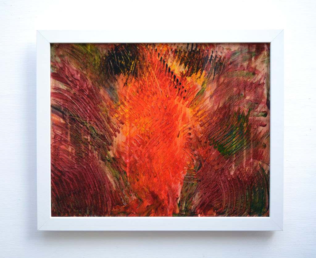 Red Abstract Framed Painting