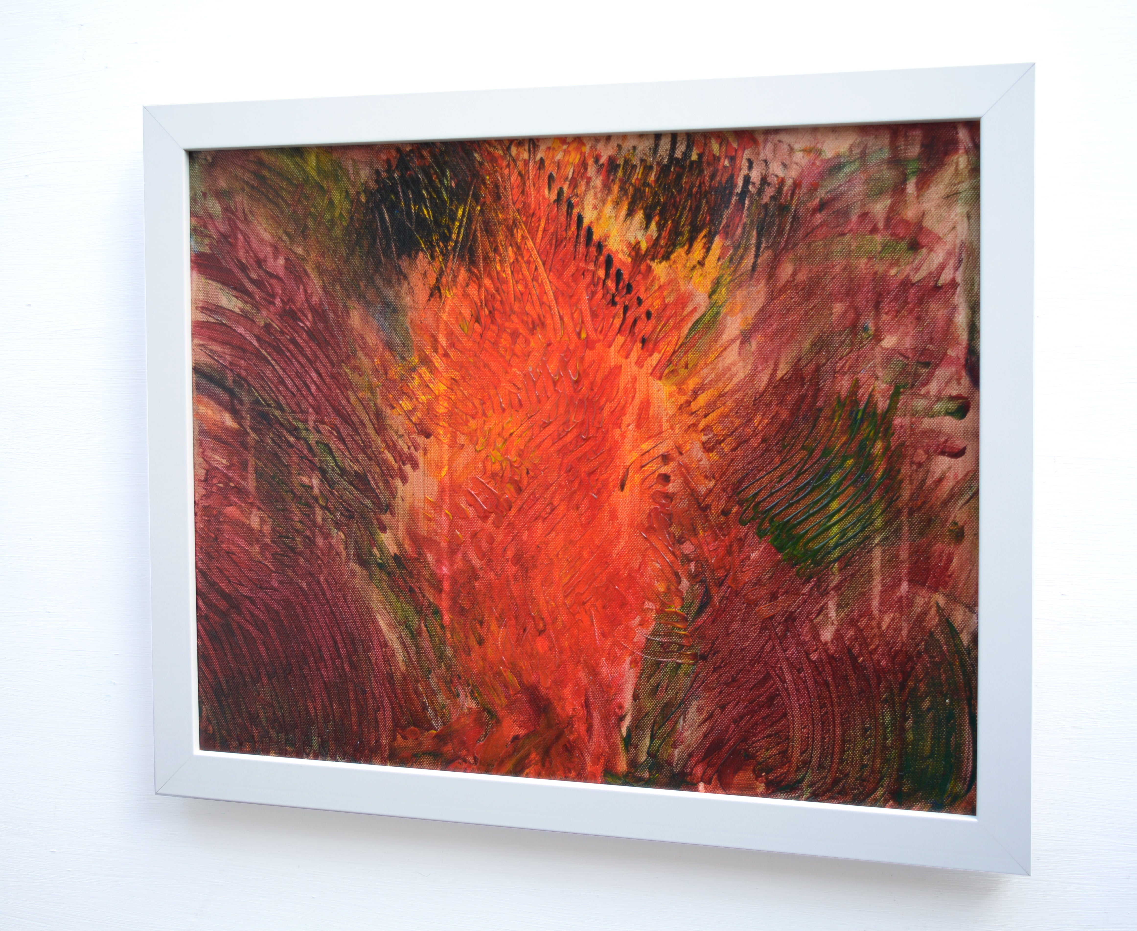 Red Abstract Framed Painting