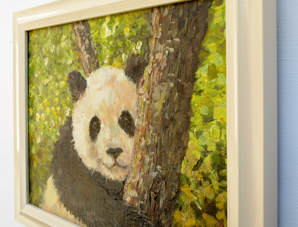 Baby Panda Portrait Painting Original Acrylic Wildlife Painting Signed Framed