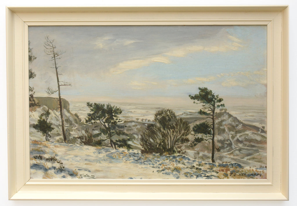 Sutton Bank North Yorkshire Oil Painting Winter Landscape Vintage Framed