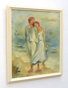 Couple on the Beach Figurative Oil Painting Ocean Wall Art