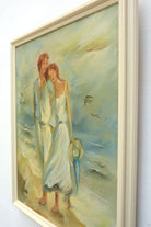 Couple on the Beach Figurative Oil Painting Ocean Wall Art