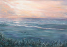 French Beach Sunset Painting Normandy Coastal Art Oil Painting by Andi Lucas