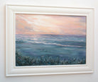 French Beach Sunset Painting Normandy Coastal Art Oil Painting by Andi Lucas