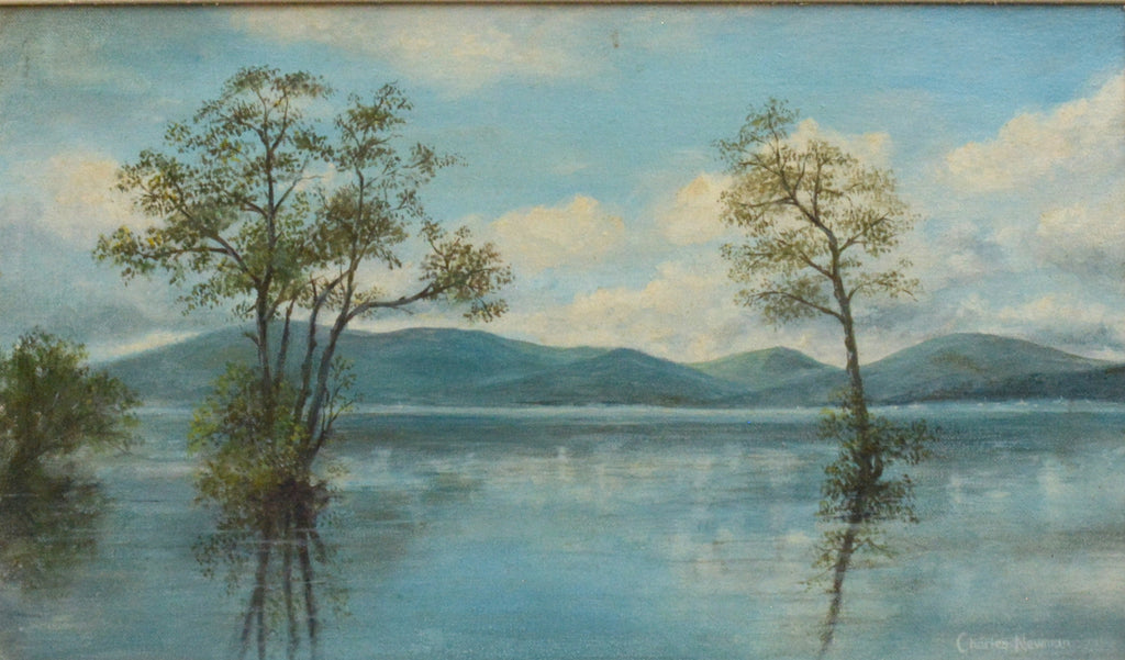 River Scene Vintage Oil Painting Framed English Landscape