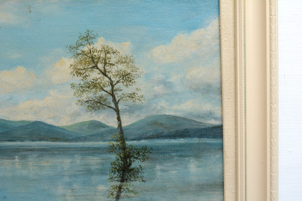 River Scene Vintage Oil Painting Framed English Landscape