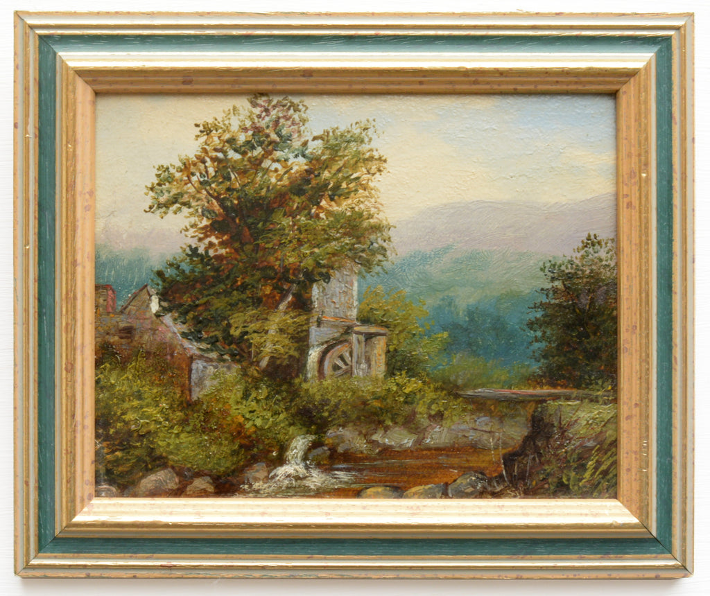 Watermill River Landscape Oil Painting Framed Original