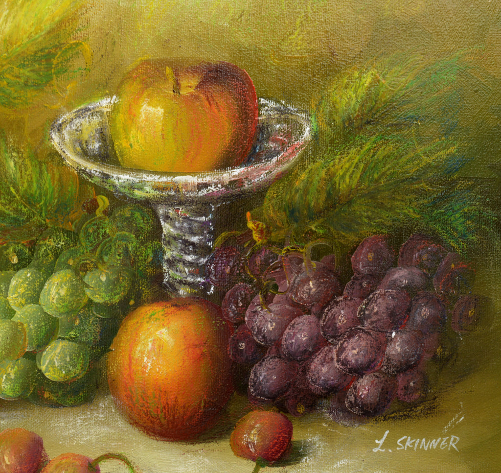 Antique Still Life Fruit Oil Painting Signed Framed Original