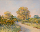 Country Lane Sunset English Landscape Oil Painting Framed Original