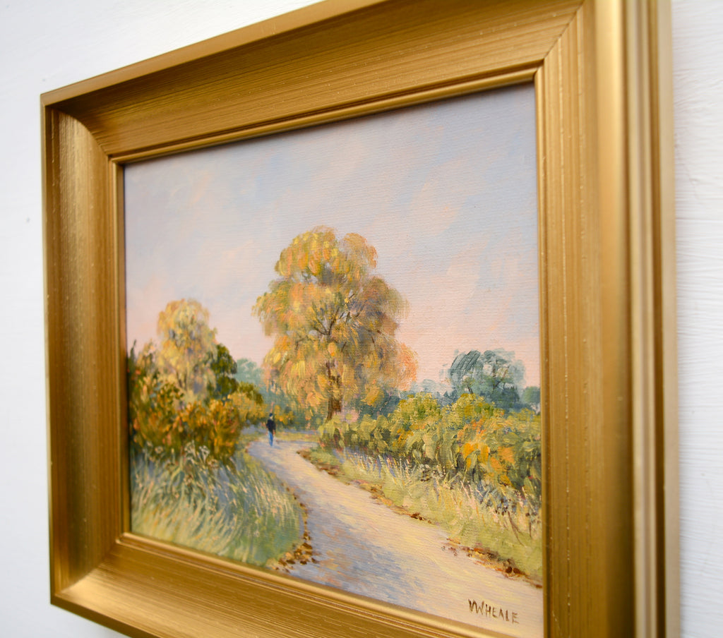 Country Lane Sunset English Landscape Oil Painting Framed Original