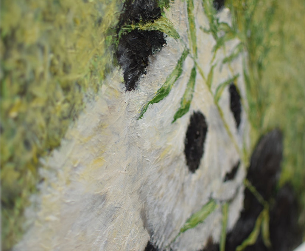 Panda Portrait Painting Original Acrylic Wildlife Painting Signed Framed