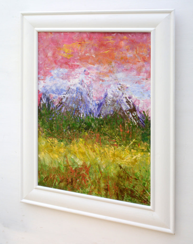 Large Abstract Mountain Landscape Painting Purple Mountains Original by Andi Lucas