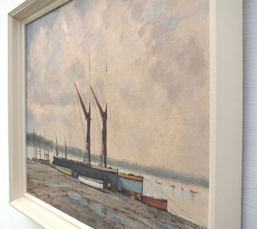 Sailing Boats Oil Painting Thames Barges Pin Mill Suffolk Coastal Wall Art