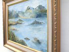 Lake District English Mountain Landscape Vintage Oil Painting Framed