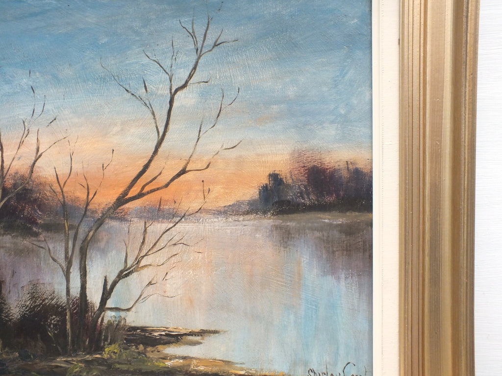 English Country Landscape Oil Painting Dawn at Kelling Lake